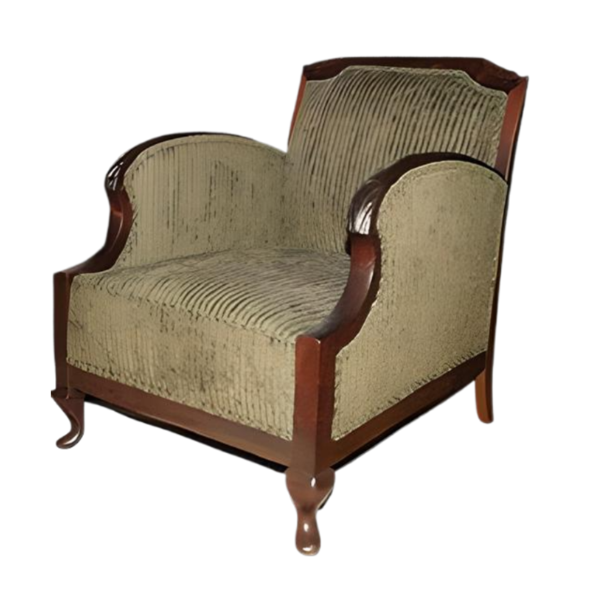 corderoy-chair olive brown